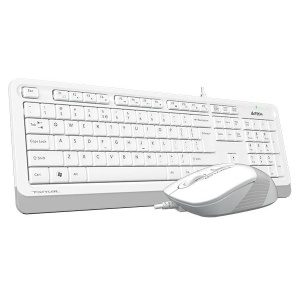 F1010-W Kit Tastatură+Mouse A4Tech Fstyler Fm10+Fk10, Wired, 104 Taste, 1600Dpi, 4/1 Butoane, Alb